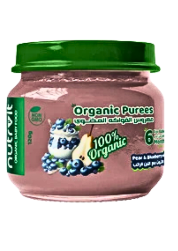 Organic Baby Food Puree - Pear & Blueberry Curd 120g