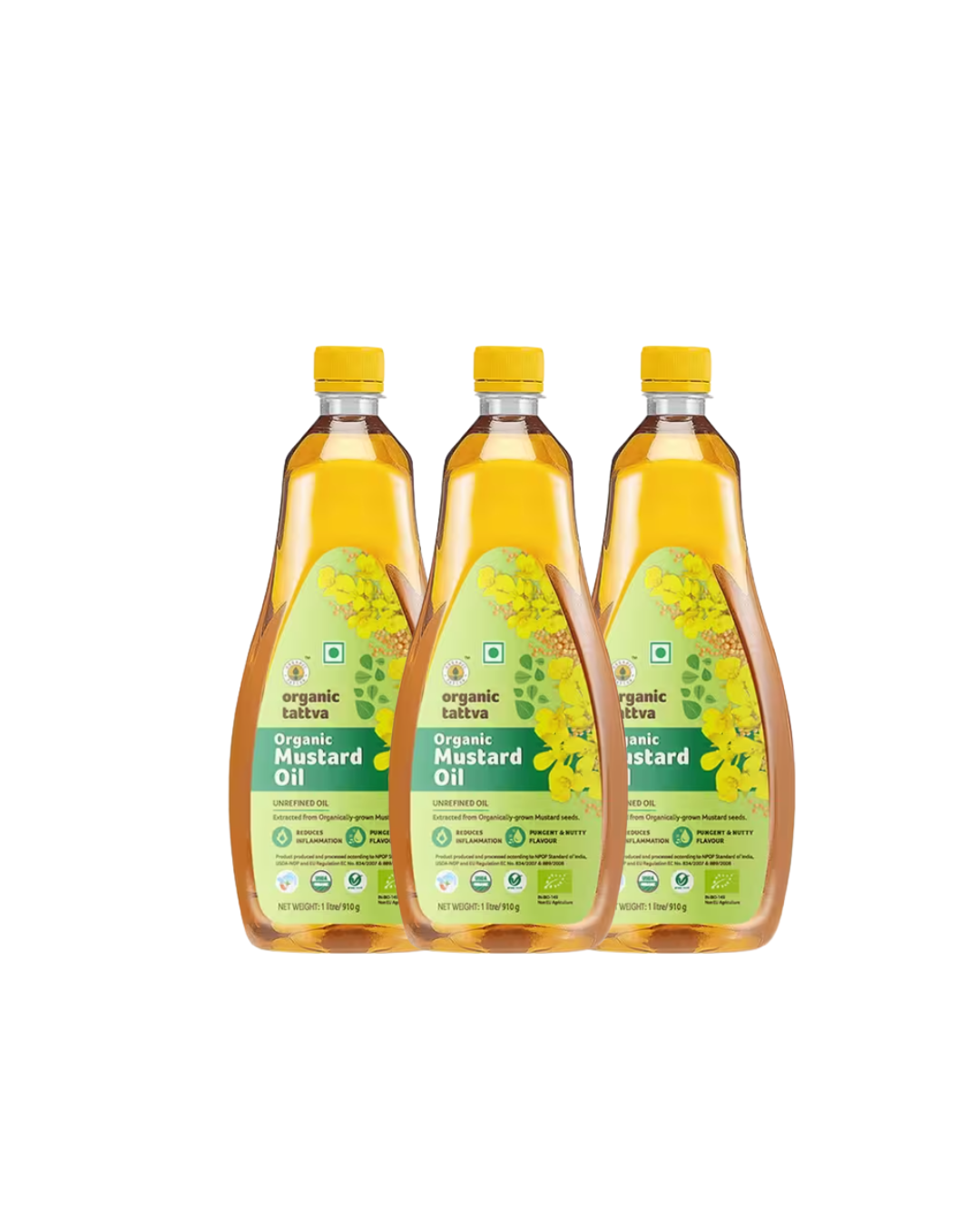 Organic Tattva - Organic Mustard Oil 1 Liter (PACK OF 3)
