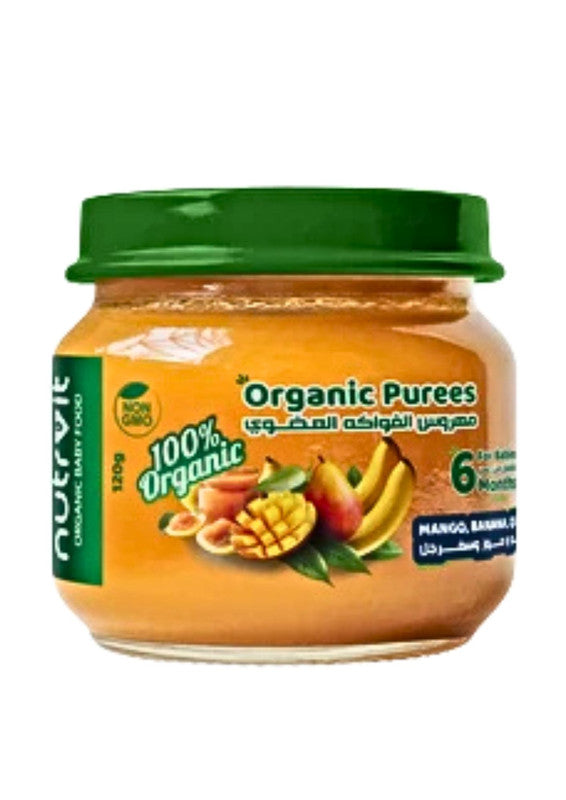 Organic Baby Food Puree - Mango, Banana & Quince 120g
