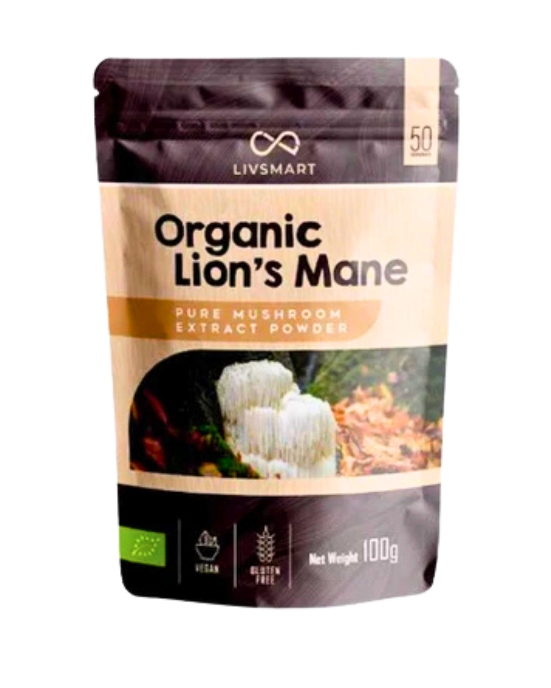 Organic Lion's Mane Pure Mushroom Extract Powder Gluten Free 100 g