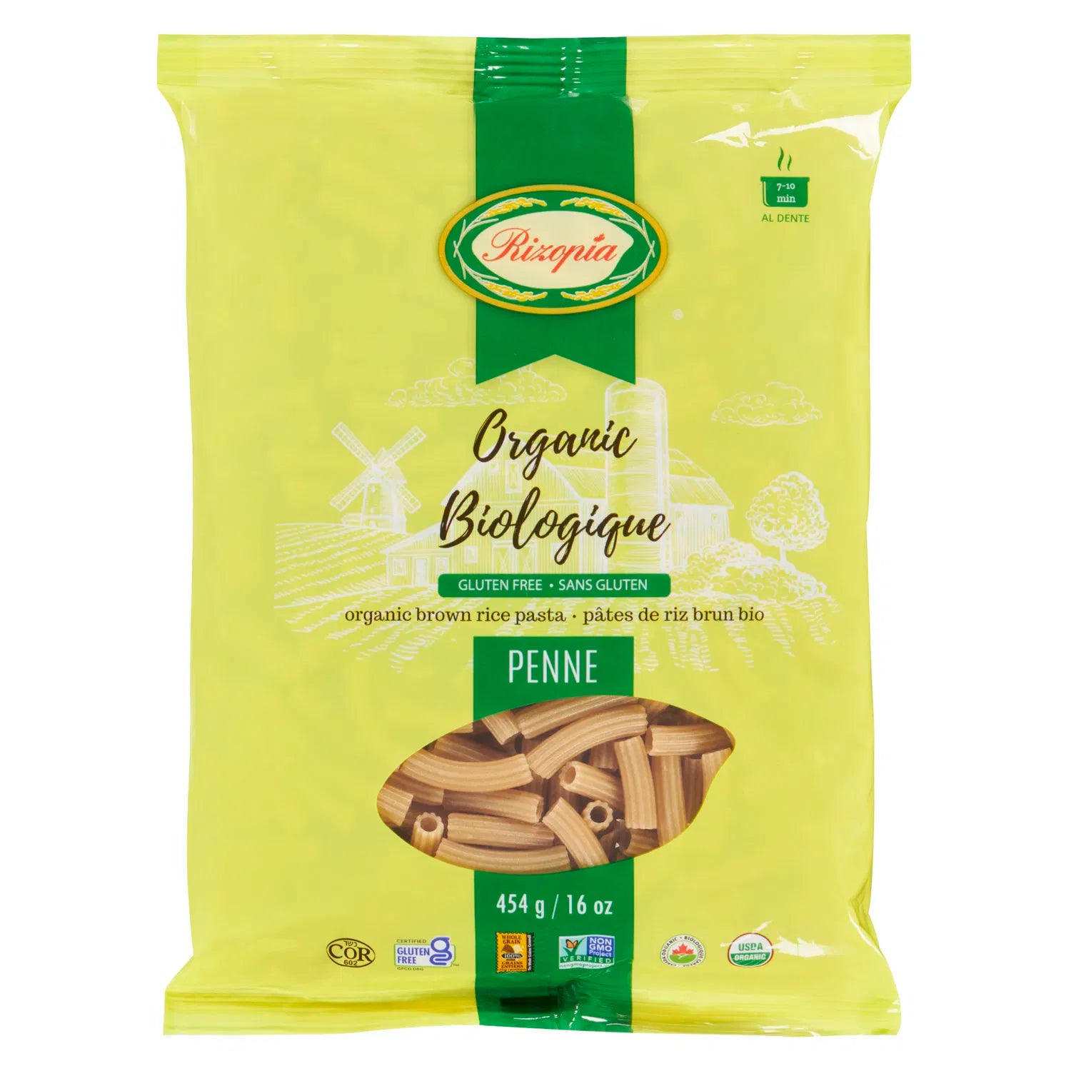 Organic Biologique Penne Pasta Gluten Free 454 g