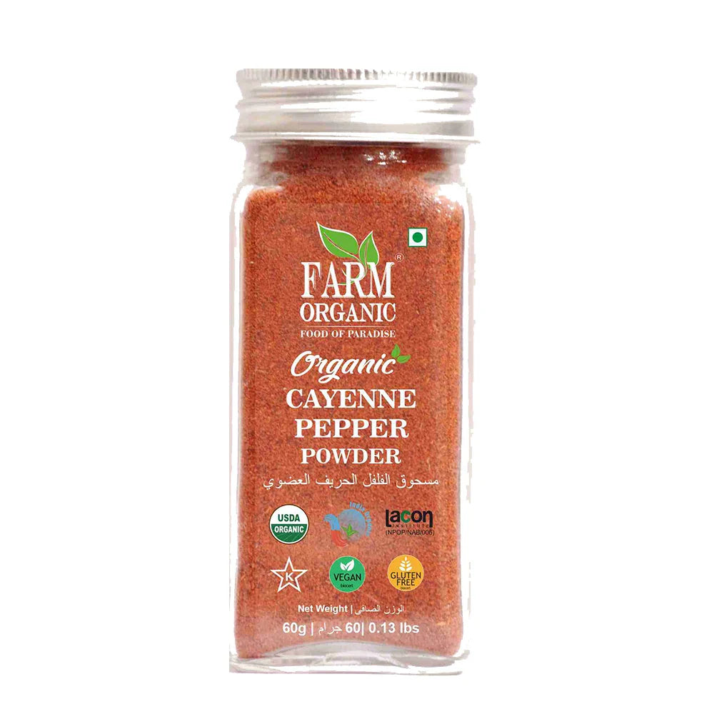 Organic Cayenne Pepper Powder Gluten Free - 60g