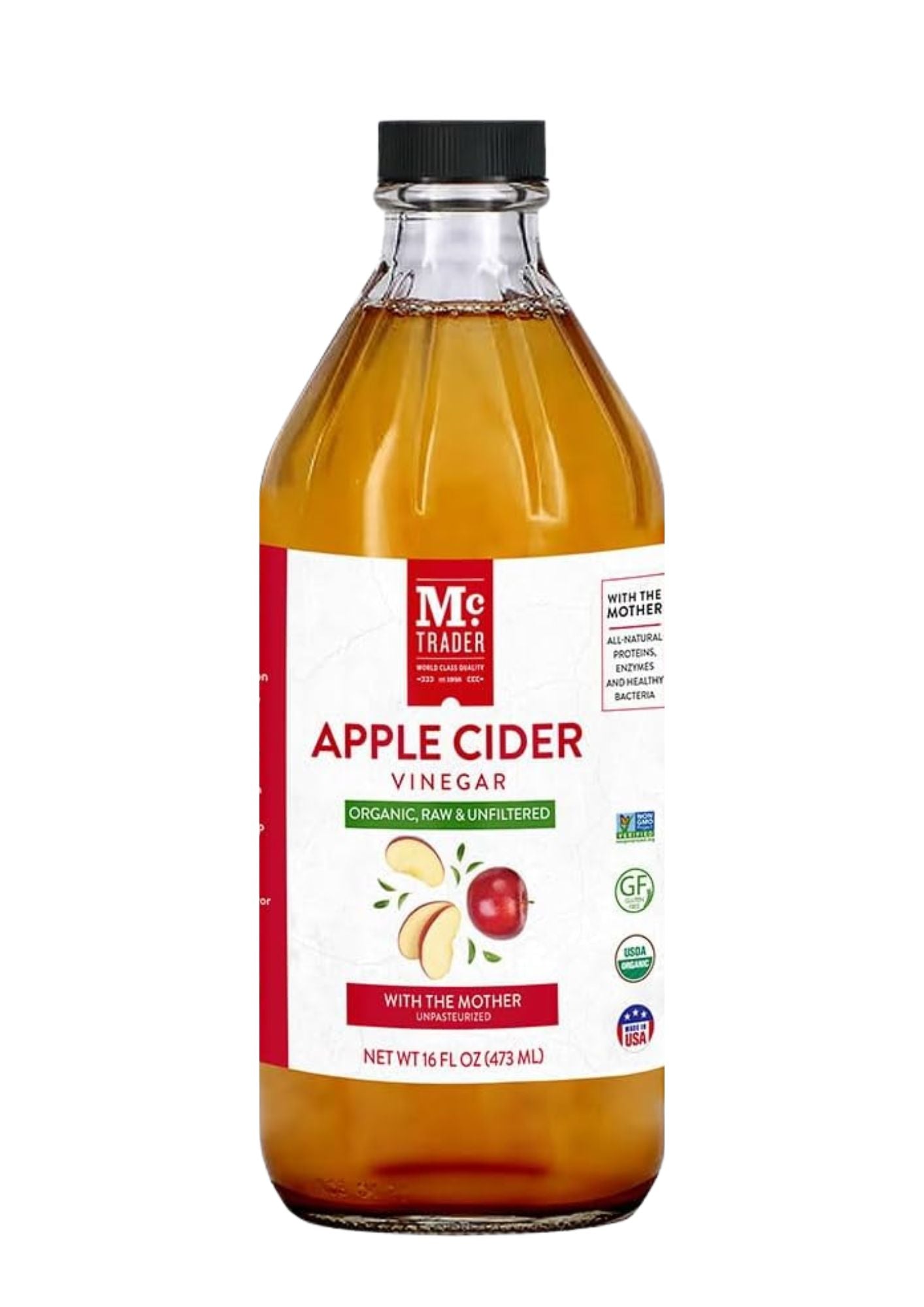 Organic Apple Cider Vinegar Raw & Unfiltered 473 ml 16 FL.OZ