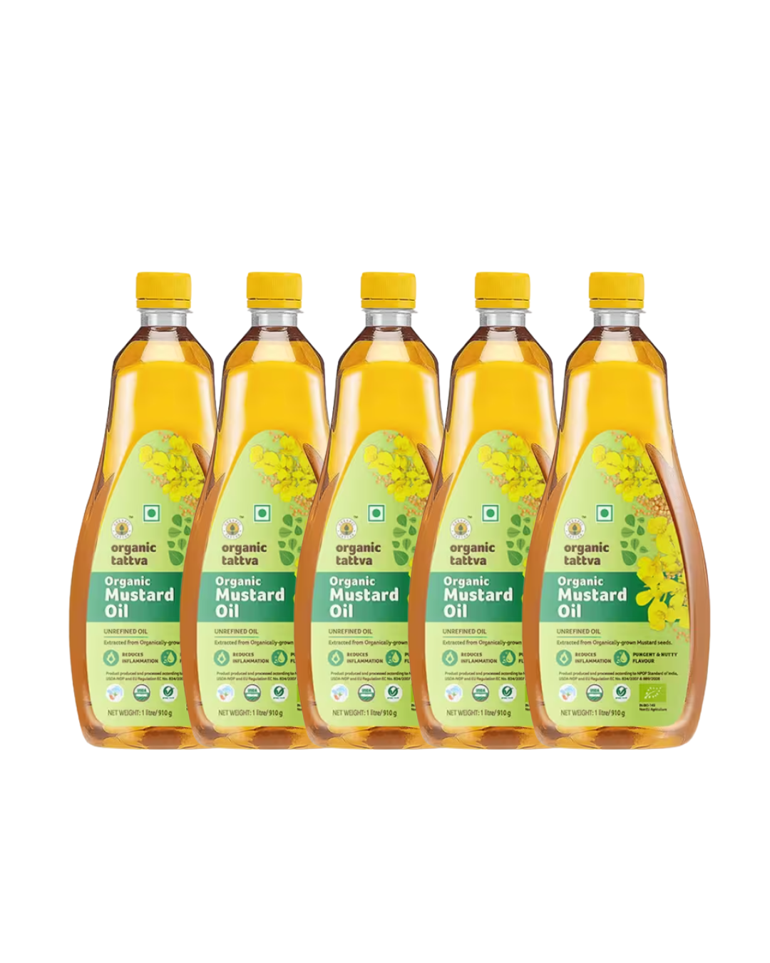 Organic Tattva - Organic Mustard Oil 1 Liter (PACK OF 5 )